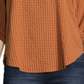 John Paul Richard Women's Gingham Print Roll Tab Blouse Orange Size Petite X-Large