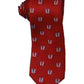 Tommy Hilfiger Men's Flip Flop All Over Silk Pattern Neck Tie Red Size Regular