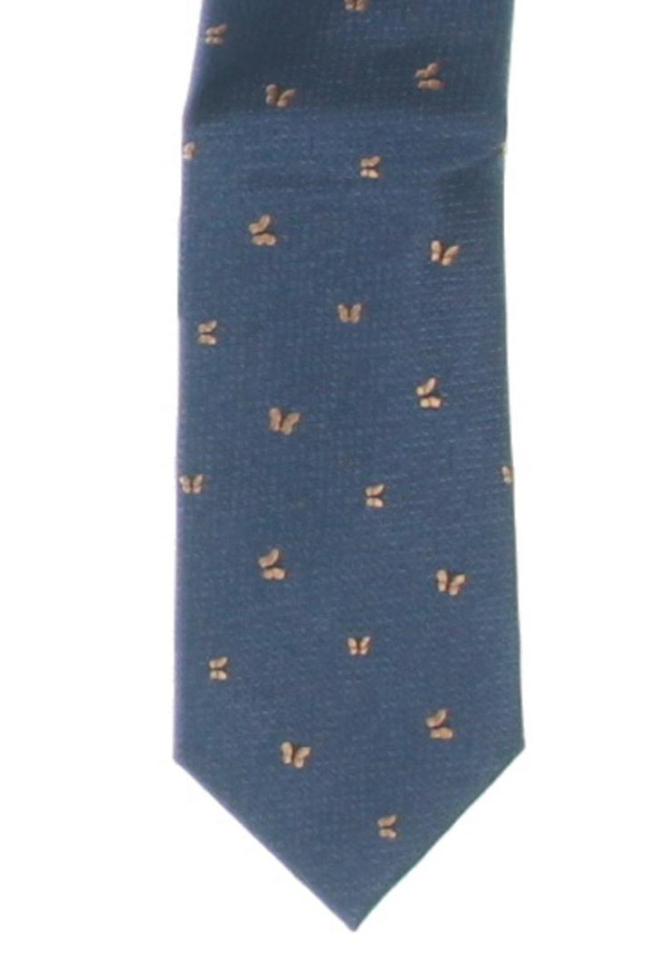 Tommy Hilfiger Men's Butterfly Silk Business Office Neck Tie Blue Size Regular