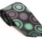 Van Heusen Men's One Geometric Circle Silk Neck Tie Black Regular