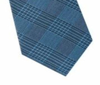 Calvin Klein Men's Graphite Neck Tie Silk Plaid Blue Size Regular