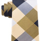 Tommy Hilfiger Men's Bold Plaid Silk Tie Yellow Size Regular
