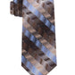 Van Heusen Men's Hawk Geometric Slimneck Tie Silk Brown Size Regular