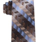 Van Heusen Men's Hawk Geometric Slimneck Tie Silk Brown Size Regular