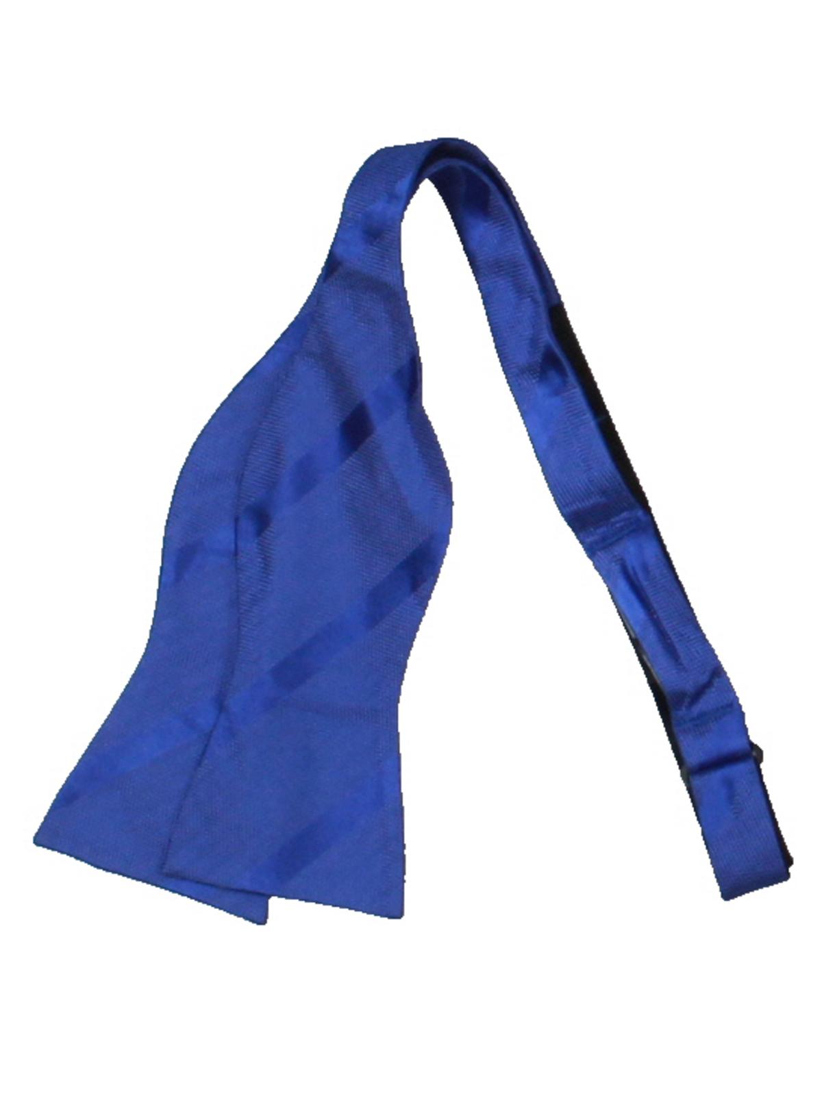 Tommy Hilfiger Men's Textured Stripe ToTie Silk Bow Tie Blue Size Regular