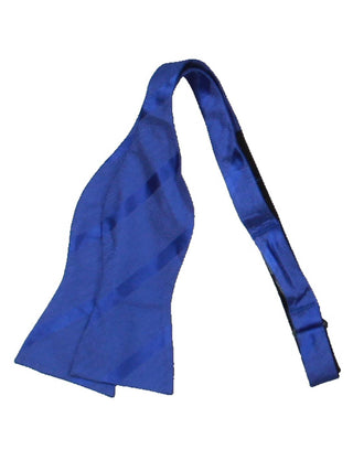 Tommy Hilfiger Men's Textured Stripe ToTie Silk Bow Tie Blue Size Regular