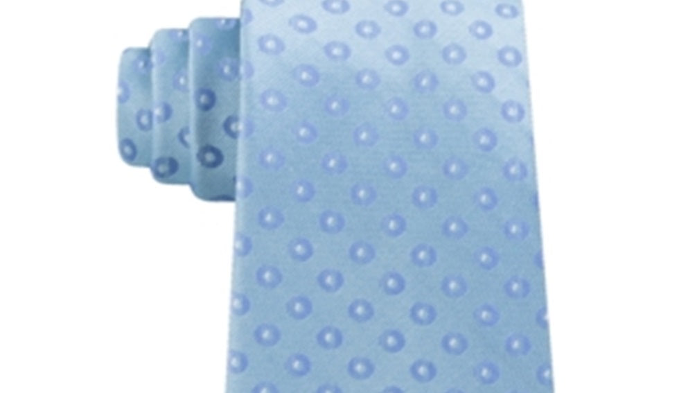 Kenneth Cole Reaction Men's Brandon Silk Blend Pattern Neck Tie Blue Size Regular