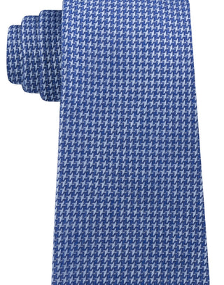Calvin Klein Men's Slim Houndstooth Tie Blue Size Regular