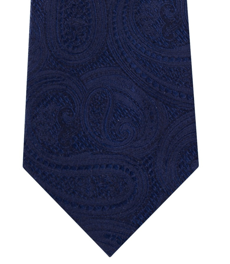 Michael Kors Men's Rich Texture Paisley Silk Tie Blue Size Regular