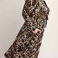 The Curve La - Plus Size Animal Print Flare Dress With Bow Details