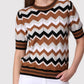 Minnie Rose - Women's Chevron Pointelle Crew Top