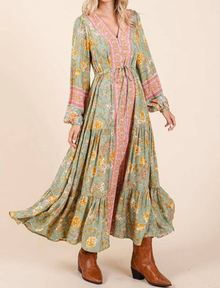 Mittoshop - Boho Floral Maxi Dress