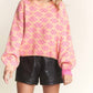 Adora - Floral Cutesy Cozy Knit Pullover Sweater