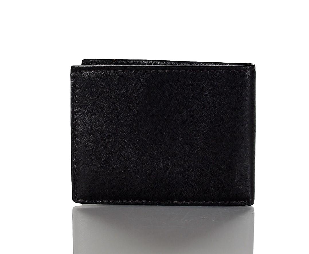 Steve Madden Men's Glove Leather Rfid Blocking Passcase Wallet Black Size Regular