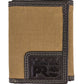 Timberland Men's Whitney Canvas Trifold Wallet Brown Size Regular