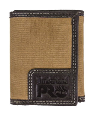 Timberland Men's Whitney Canvas Trifold Wallet Brown Size Regular