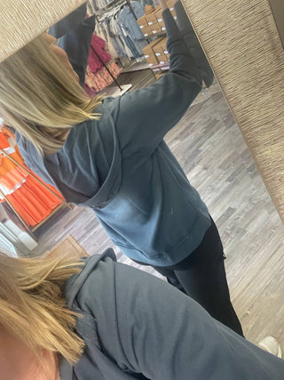 Blu Pepper - Raw Edge Hooded Pullover