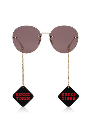 Gucci - Women's Tiger Round Sunglasses With Pendant