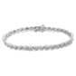 .925 Sterling Silver 1.0 cttw Miracle Set Diamond Spiraling Bezel Link Bracelet(I-J Color, I3 Clarity) -7.25"
