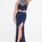 Rachel Allan - Lace Jersey Two-piece Gown