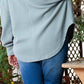 66Disco - Turn-down V-neck Drop Shoulder Top - Plus