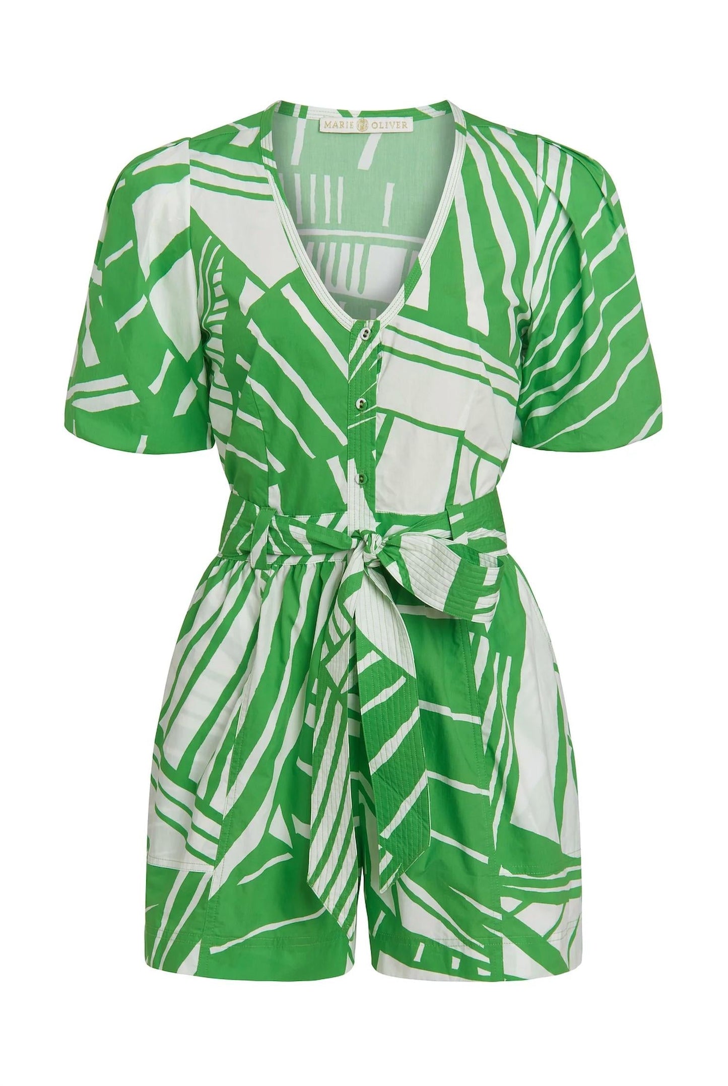 Marie Oliver - Devin Button-front V-neck Romper