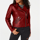 Coffeeshop Junior's Faux Leather Moto Jacket Red Size Small
