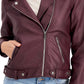 Coffeeshop Junior's Faux Leather Moto Jacket Red Size X-Large