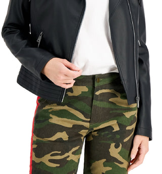 Coffeeshop Junior's Faux Leather Fringe Moto Jacket Black Size X-Small