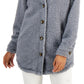 Coffeeshop Women's Fleece Shirt Jacket Blue Size Medium