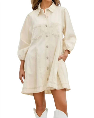 Entro - Rebeccah Denim Collared A-line Mini Dress