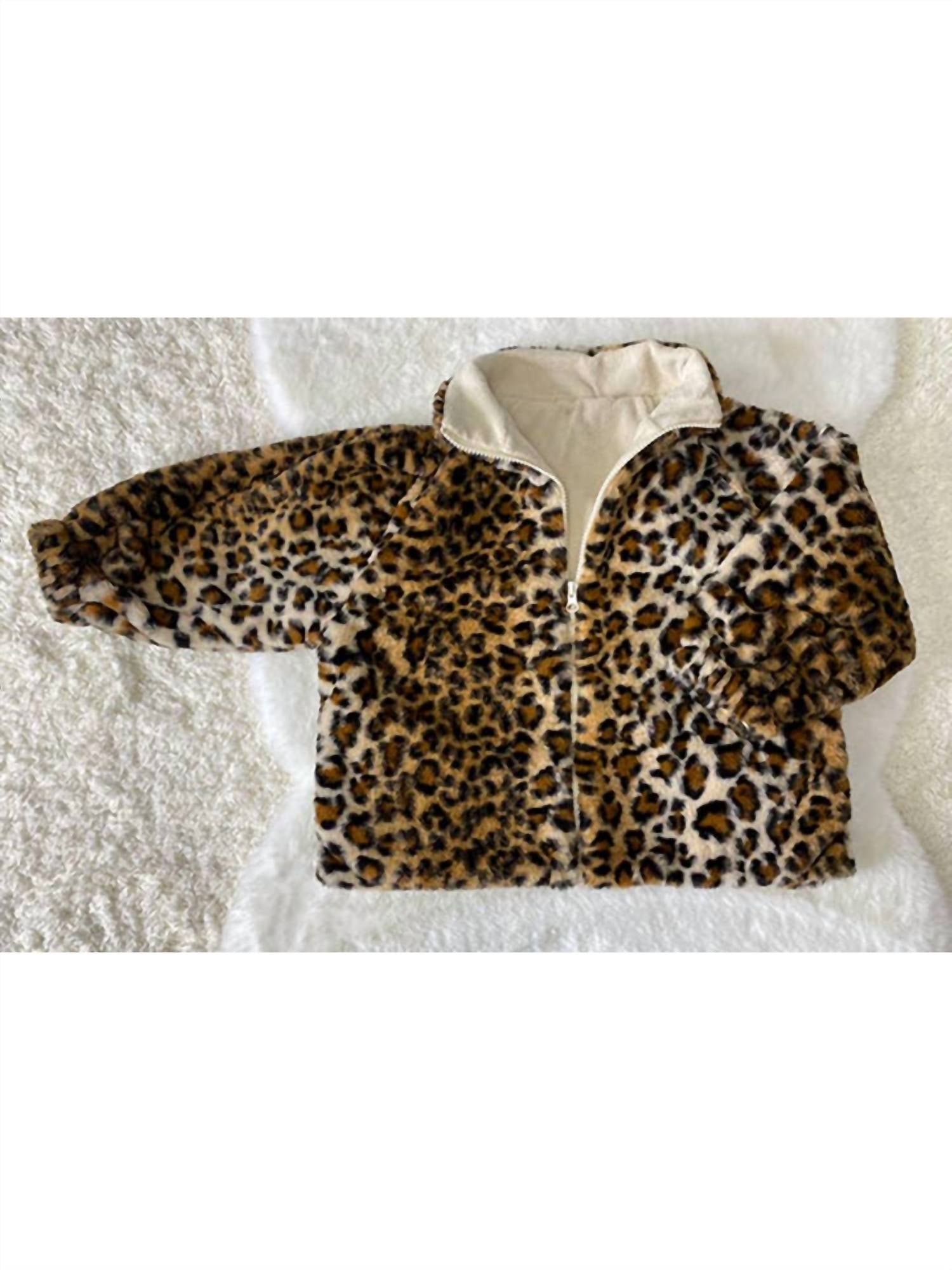 Lulu Clothes - Girl's Leopard Print Fleece Jacket