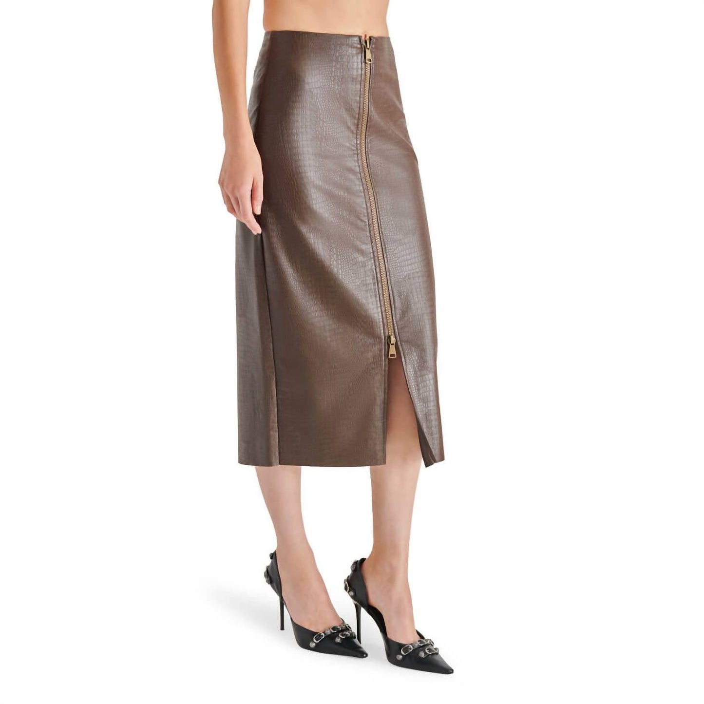 Steve Madden - Hayes Faux Leather Midi Skirt