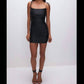 Good American - Satin Ruched Slip Mini Dress
