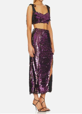 Free People - Star Bright Sequin High Slit Fairy Midi Skirt