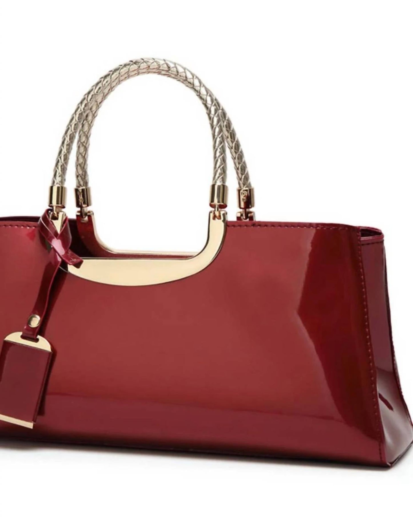 Accity - FASHIONABLE EVENING GLOSSY PATENT LEATHER TOTE