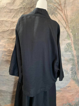 Amma By Kedem Sasson - Asymmetrical Short Linen Jacket