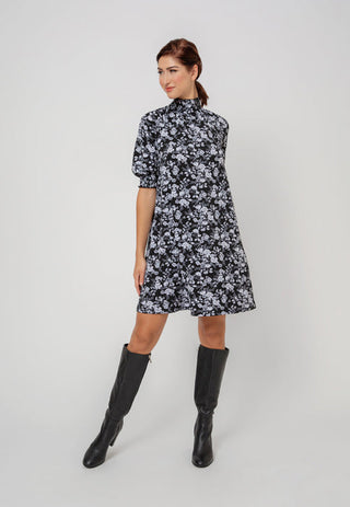 Leota Women's Reye Faux Wrap Ruffle Bottom Dress Gray Size Petite Medium