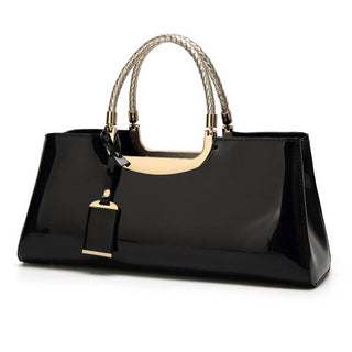 Accity - FASHIONABLE EVENING GLOSSY PATENT LEATHER TOTE