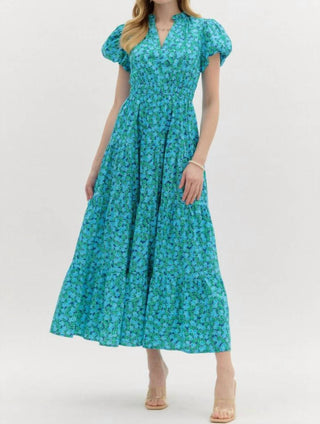 Entro - Floral Tiered Midi Dress