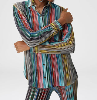 Missoni - Lame slub ribbed knit shirt