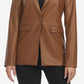 Laundry By Shelli Segal Women's Leather Blazer Brown Size Medium