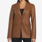 Laundry By Shelli Segal Women's Leather Blazer Brown Size Medium