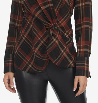 Laundry By Shelli Segal Women's Front Knot Blouse Red Size Large