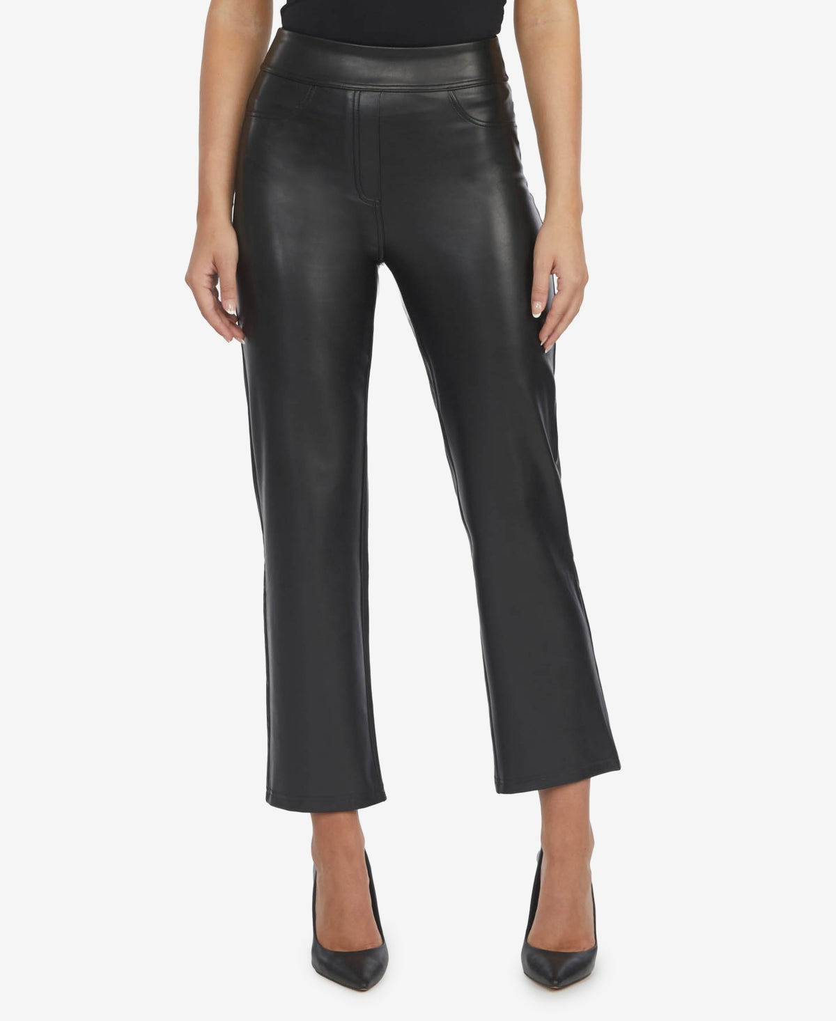 Scoop Women's Faux Leather Straight Pants 