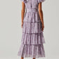 Astr - Emporia Floral Pleated Tiered Midi Dress