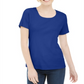 Karen Scott Women's Short Sleeve Scoop Neck Top Blue Size Small