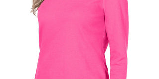 Karen Scott Women's Cotton V Neck Button Trim Top Pink Size X-Small