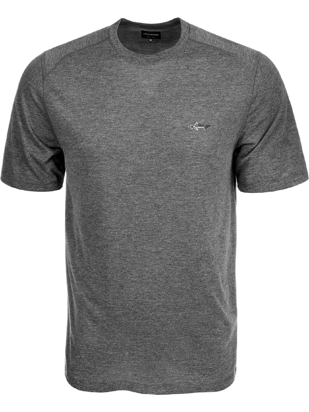 Attack Life By Greg Norman Men's Crew Neck Performance Logo T-Shirt Gray Size Small