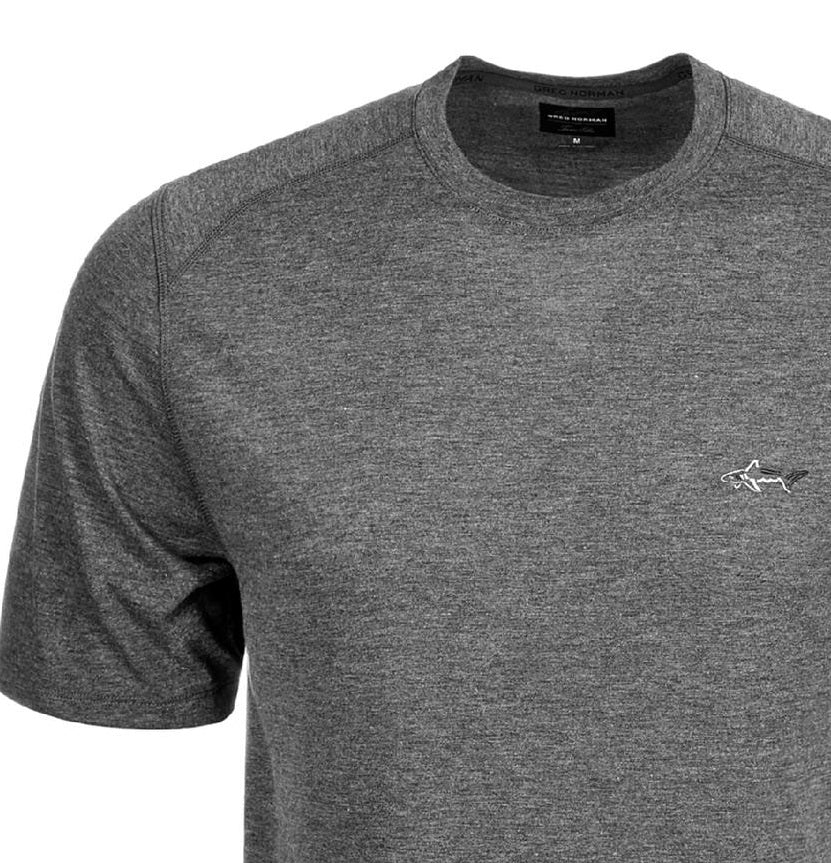 Attack Life By Greg Norman Men's Crew Neck Performance Logo T-Shirt Gray Size Small